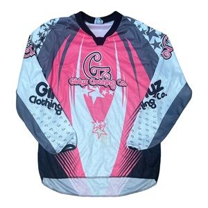 Pink / White Womans Girlyz Motor Sport Long Sleeve Shirt Size XL